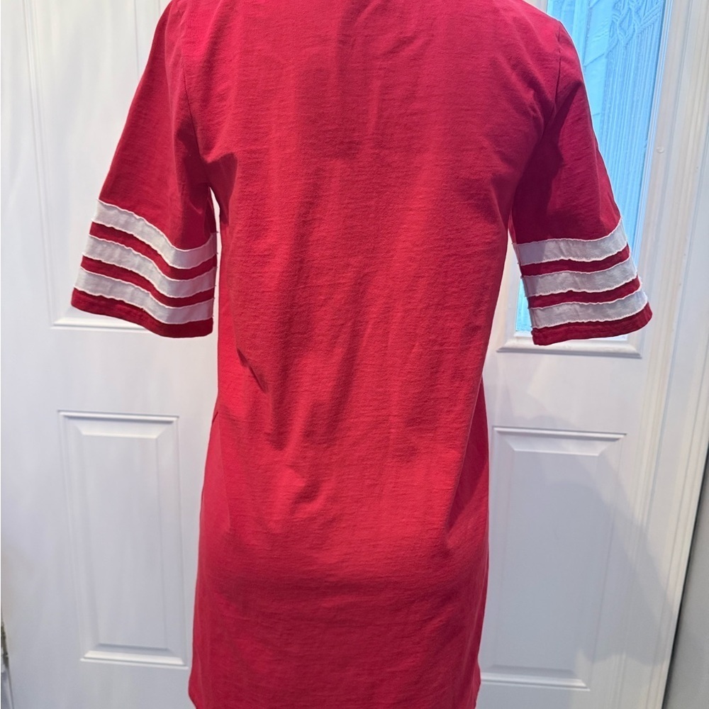 Crimson Game Day Football Tee Dress - Picture 4 of 5